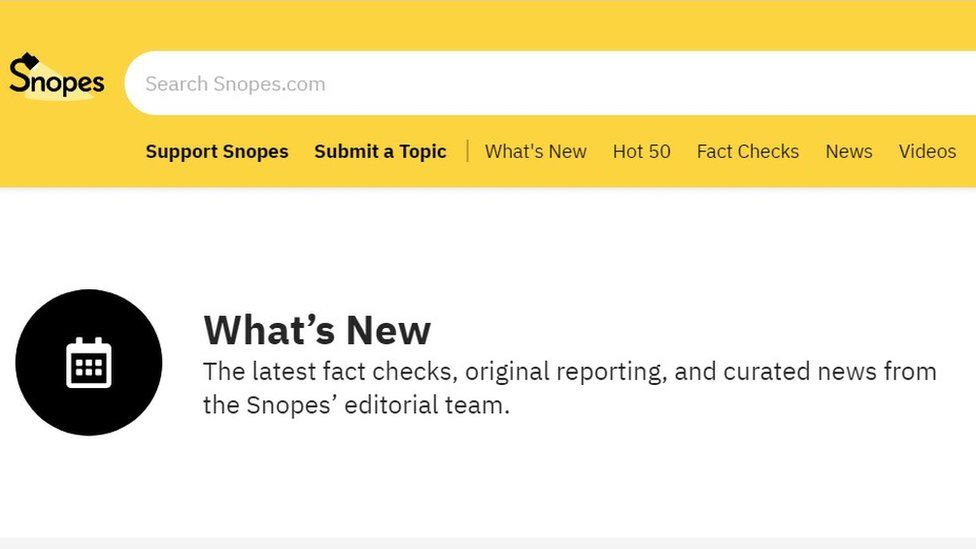 Snopes website