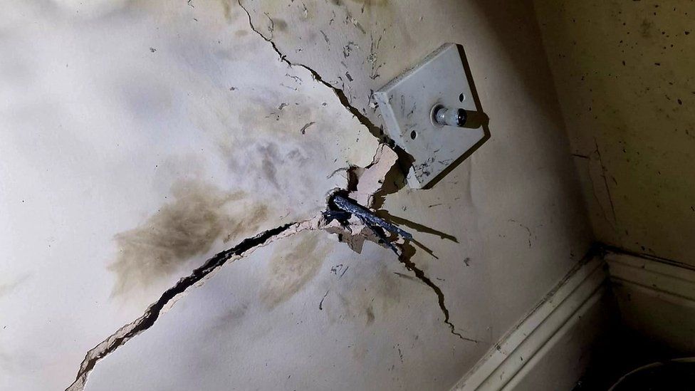 Damaged to a plug socket after lightning struck a house