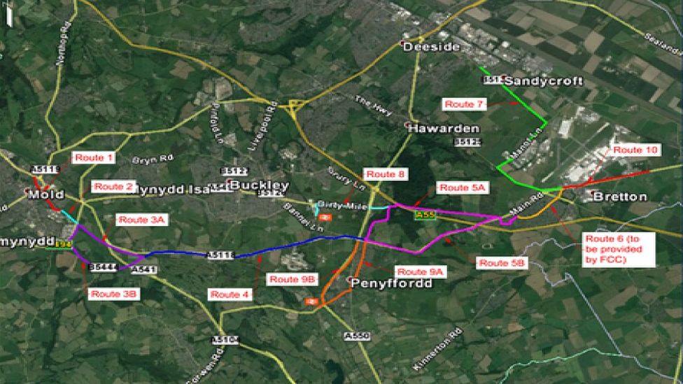 Proposed cycle routes in Flintshire