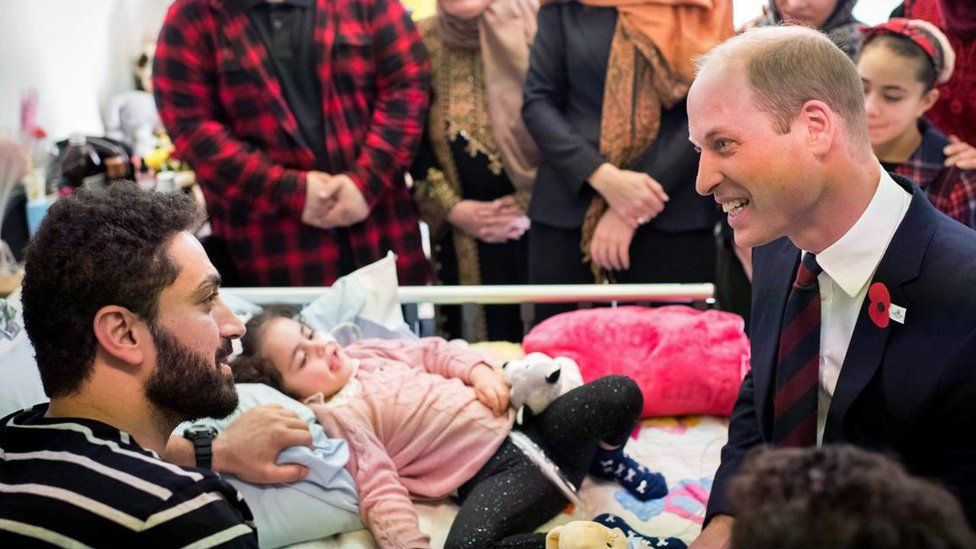 Prince William met four-year-old Alen Alsati and her family