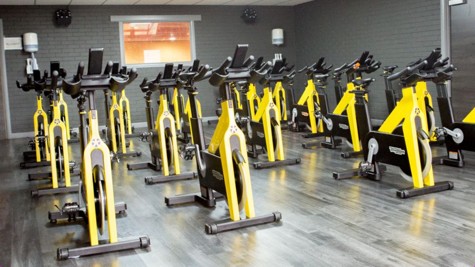 Exercise bikes in Llanishen leisure centre, Cardiff