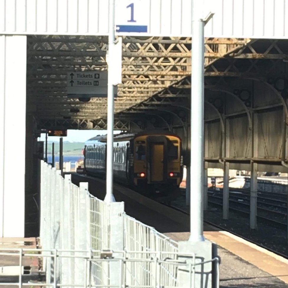 Train at Stranraer rail station