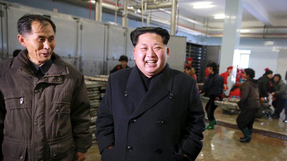 North Korean leader Kim Jong-un gives field guidance to the August 25 Fishery Station