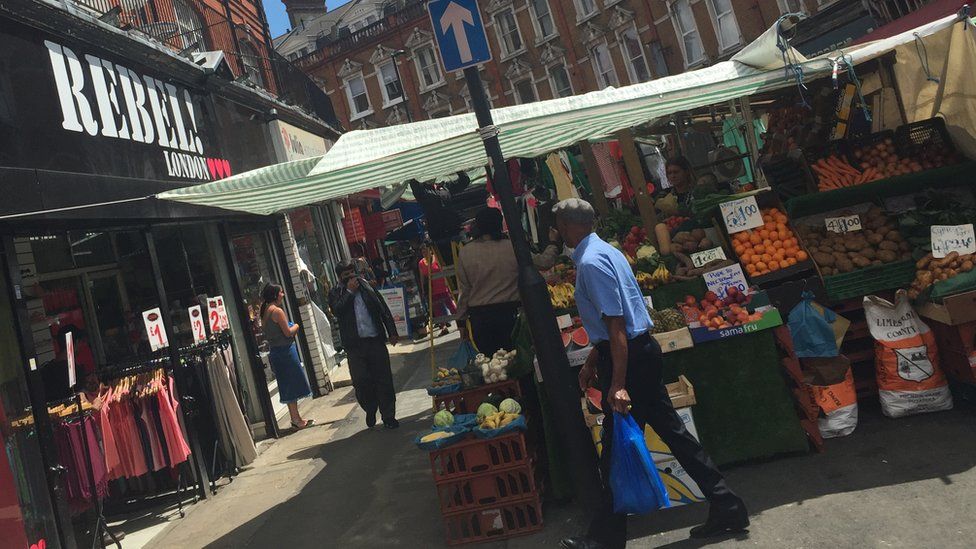 Brixton market in Lambeth