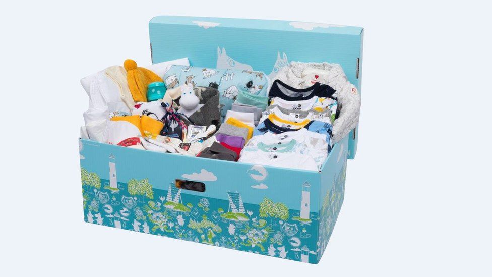 A Moomin-themed Finnish baby box