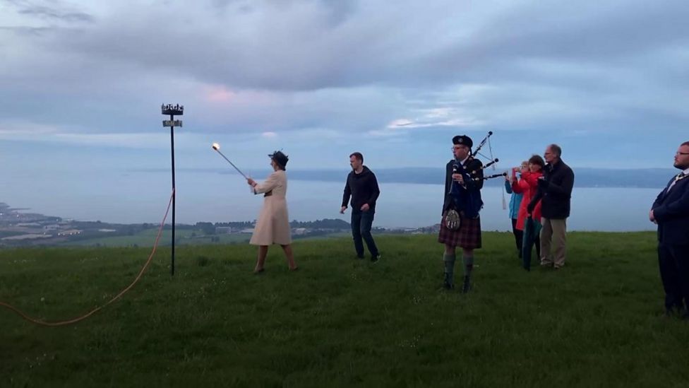 Platinum Jubilee beacons light up the sky across West BBC News