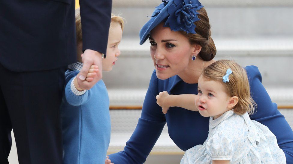 The Duchess of Cambridge with Prince George and Princess Charlotte