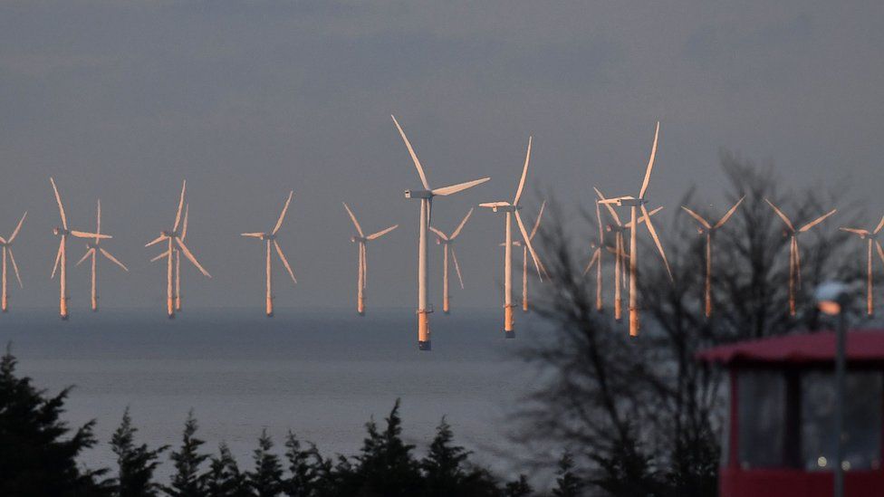 A wind farm off the north Wales coast