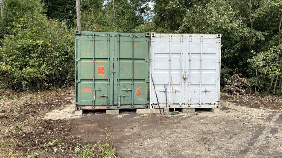 Two shipping containers at Great Yeldham