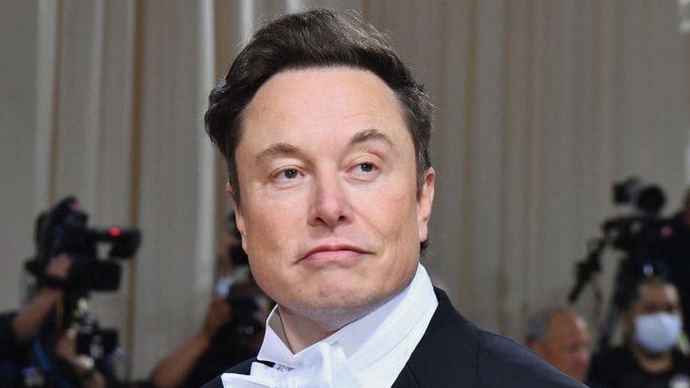 Elon Musk arrives for the 2022 Met Gala at the Metropolitan Museum of Art on 2 May, 2022, in New York.