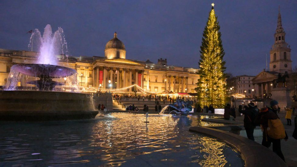 Christmas tree in London's Trafalgar Square
