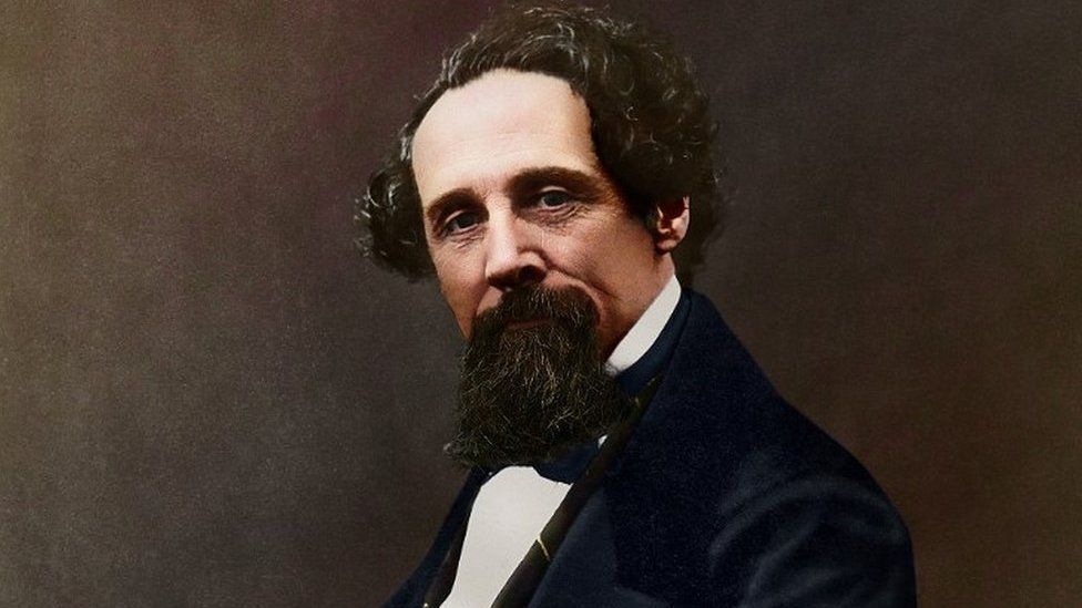 Charles Dickens colourised portrait