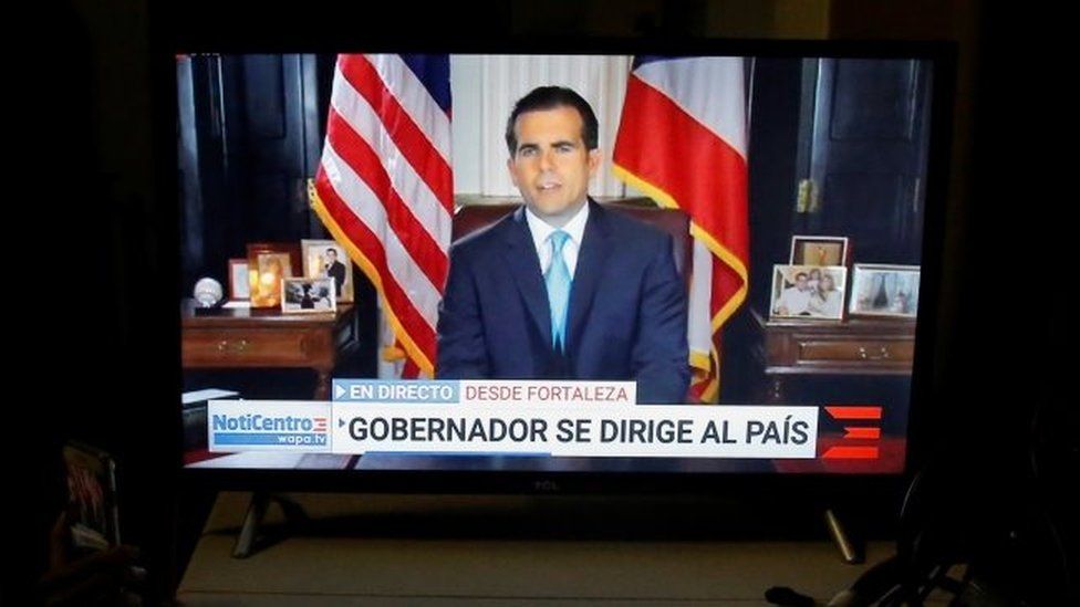 Puerto Rico's Governor Ricardo Rosselló announces that he will resign. Photo: 24 July 2019