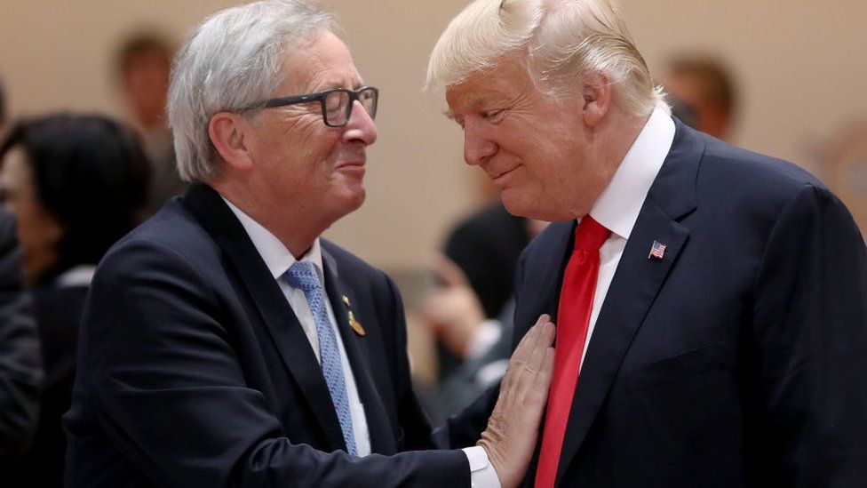 European Commission president Jean-Claude Juncker and US President Donald Trump