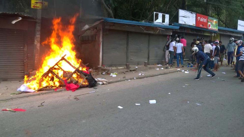 Violence in Kandy on Monday