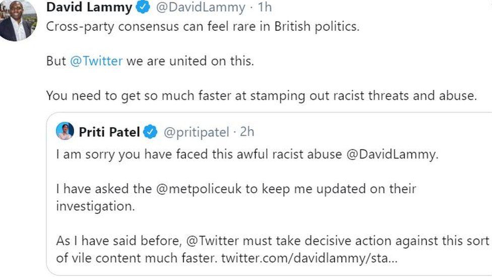 Twitter needs to act over racist abuse, says David Lammy - BBC News