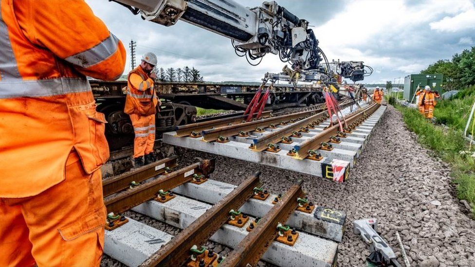 Network Rail working on a track