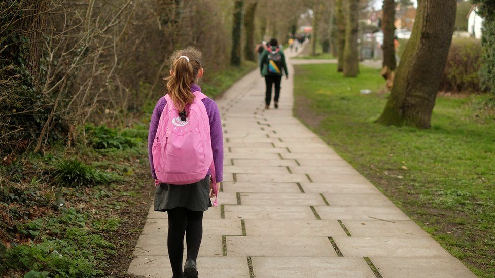 Children walking to school