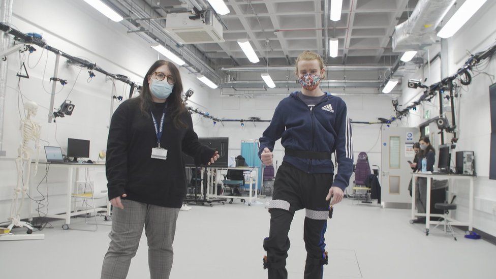 Maisie Keogh of Strathclyde University with stroke survivor Craig Kelly