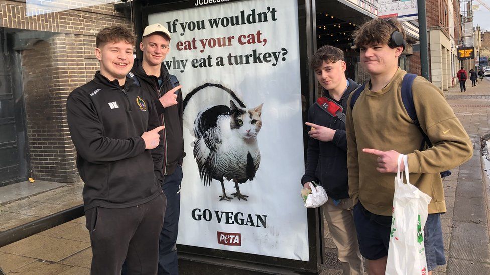 Freddie, Mikey, George and Bailey with Peta advert