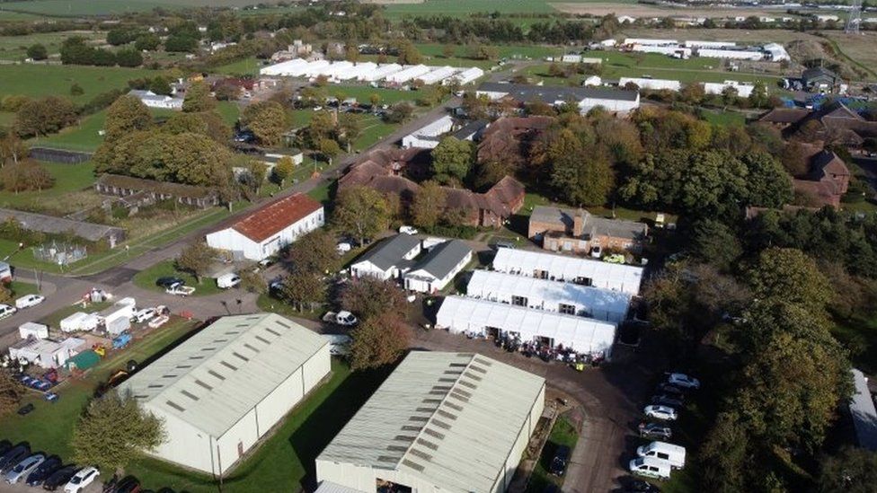 A view of the Manston immigration short-term holding facility