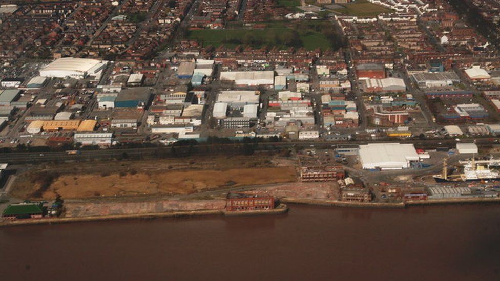 Aerial shot of St Andrews Dock