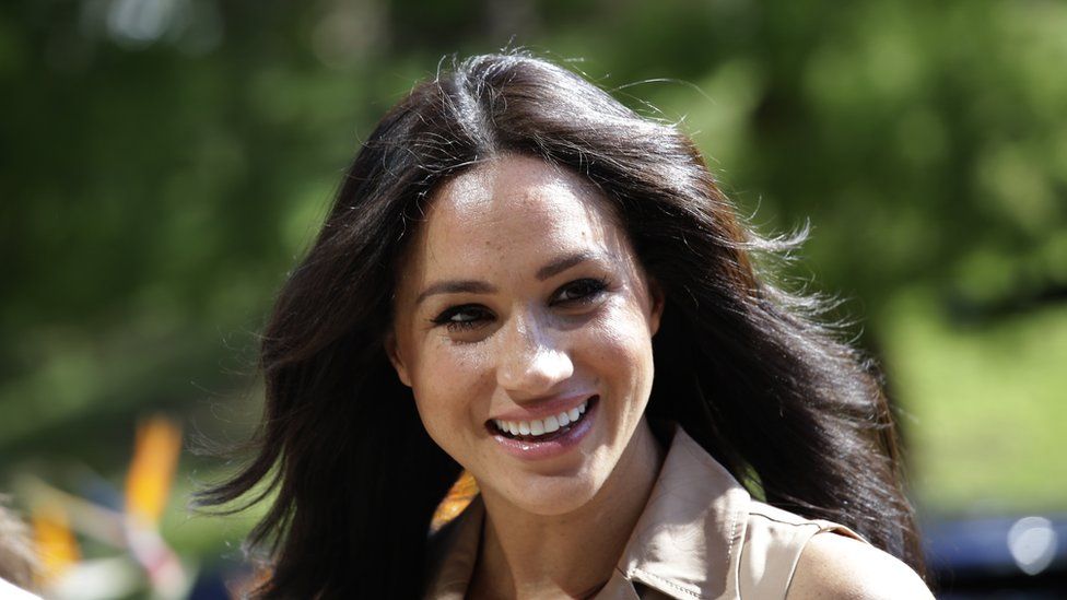 Meghan, the Duchess of Sussex, smiles during a visit to the University of Johannesburg, in Johannesburg, South Africa in 2019