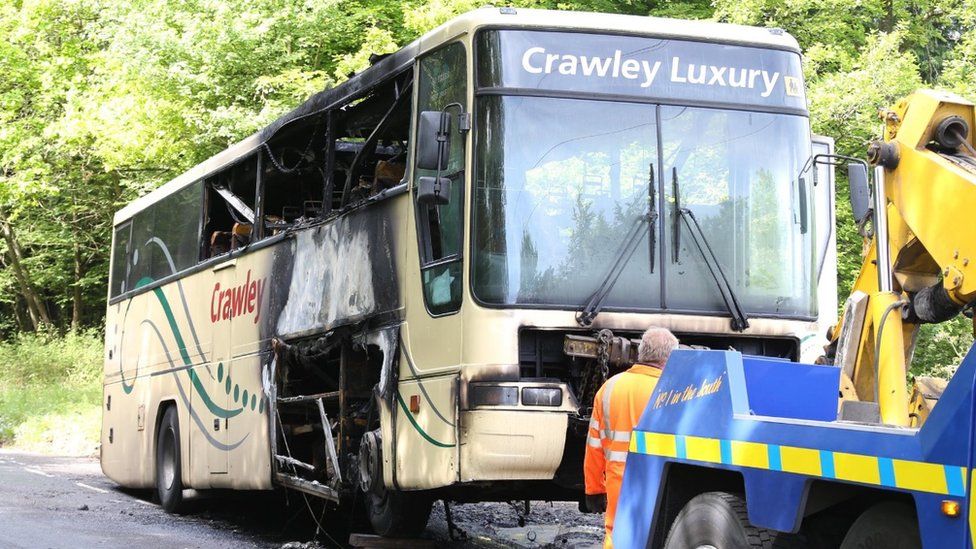 The burnt bus