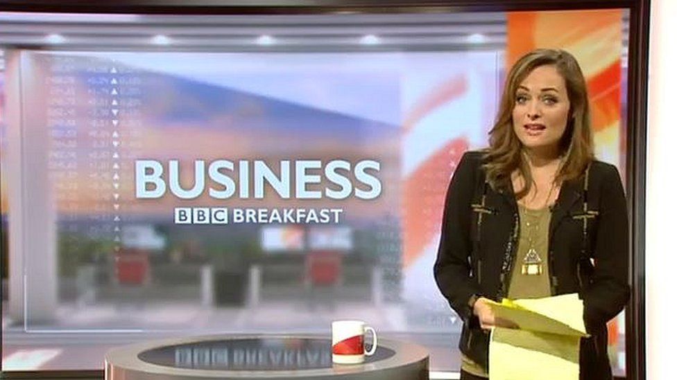 Victoria Fritz presented the business news before giving birth