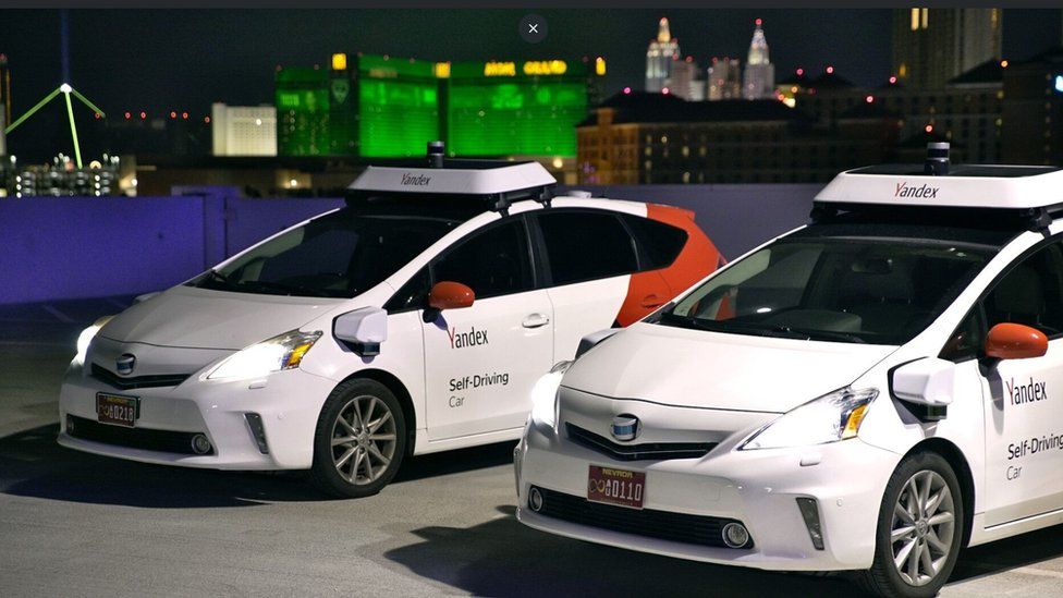 Two of Yandex's self-driving cars