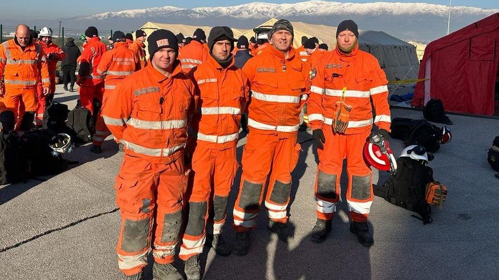 Cheshire Fire and Rescue Service crew in Turkey