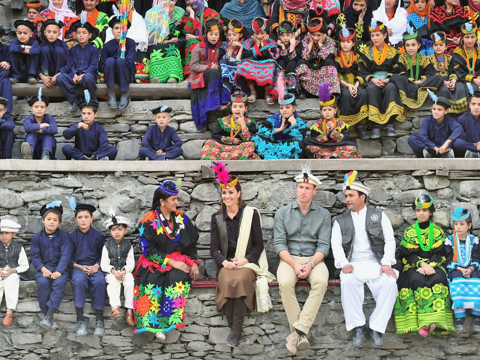 Prince William and Catherine, Duchess of Cambridge visit a settlement of the Kalash people in Chitral, Pakistan