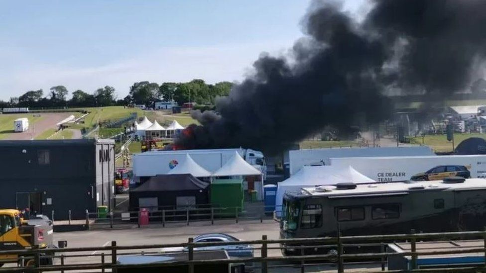 Fire at Lydden Hill race track