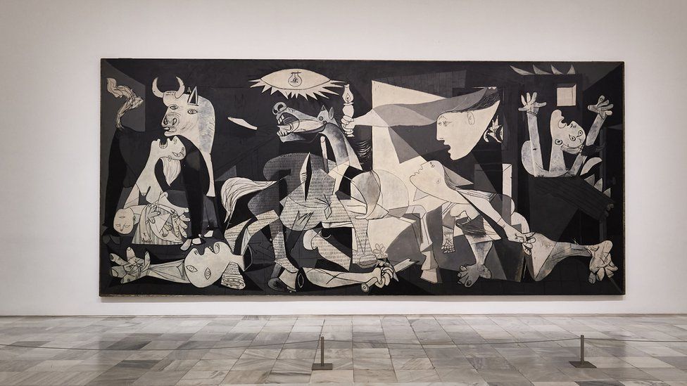 Pablo Picasso's Guernica depicts the horrors of the Nazi-bombing of a Basque town
