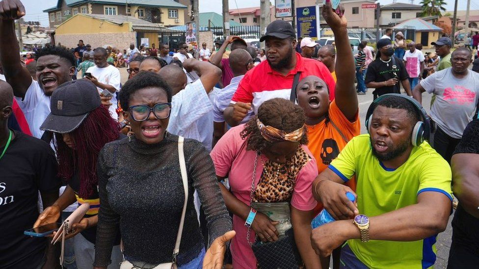 Angry voters in Lagos on election day, Nigeria - 25 February 2023