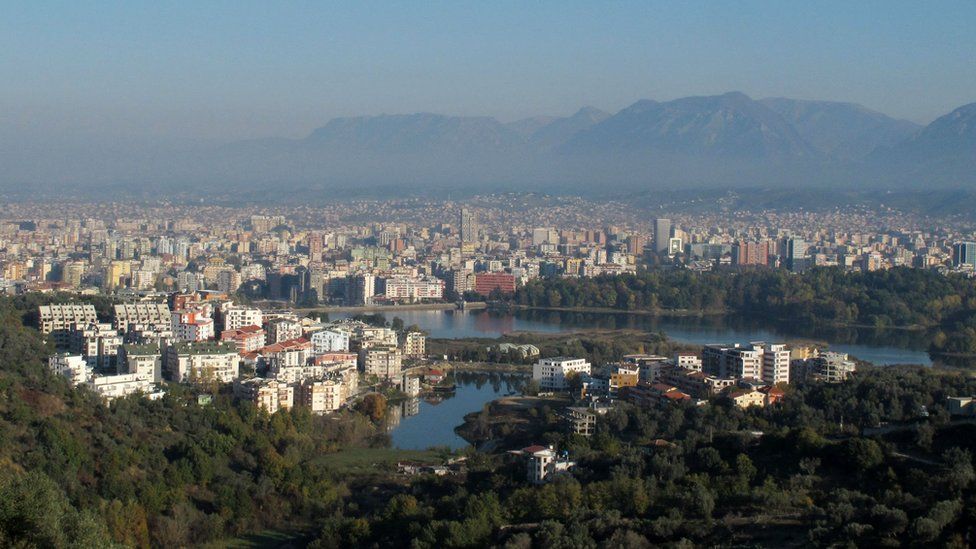 View of the city of Tirana