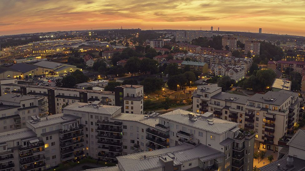 Вид на квартиры над Стокгольмом