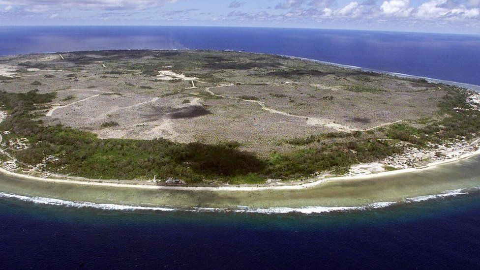 An aerial photograph of Nauru: The world's smallest republic