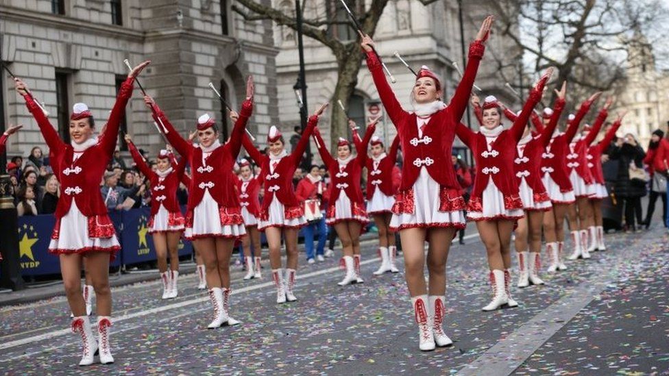 People take part in the London New Year's Day Parade