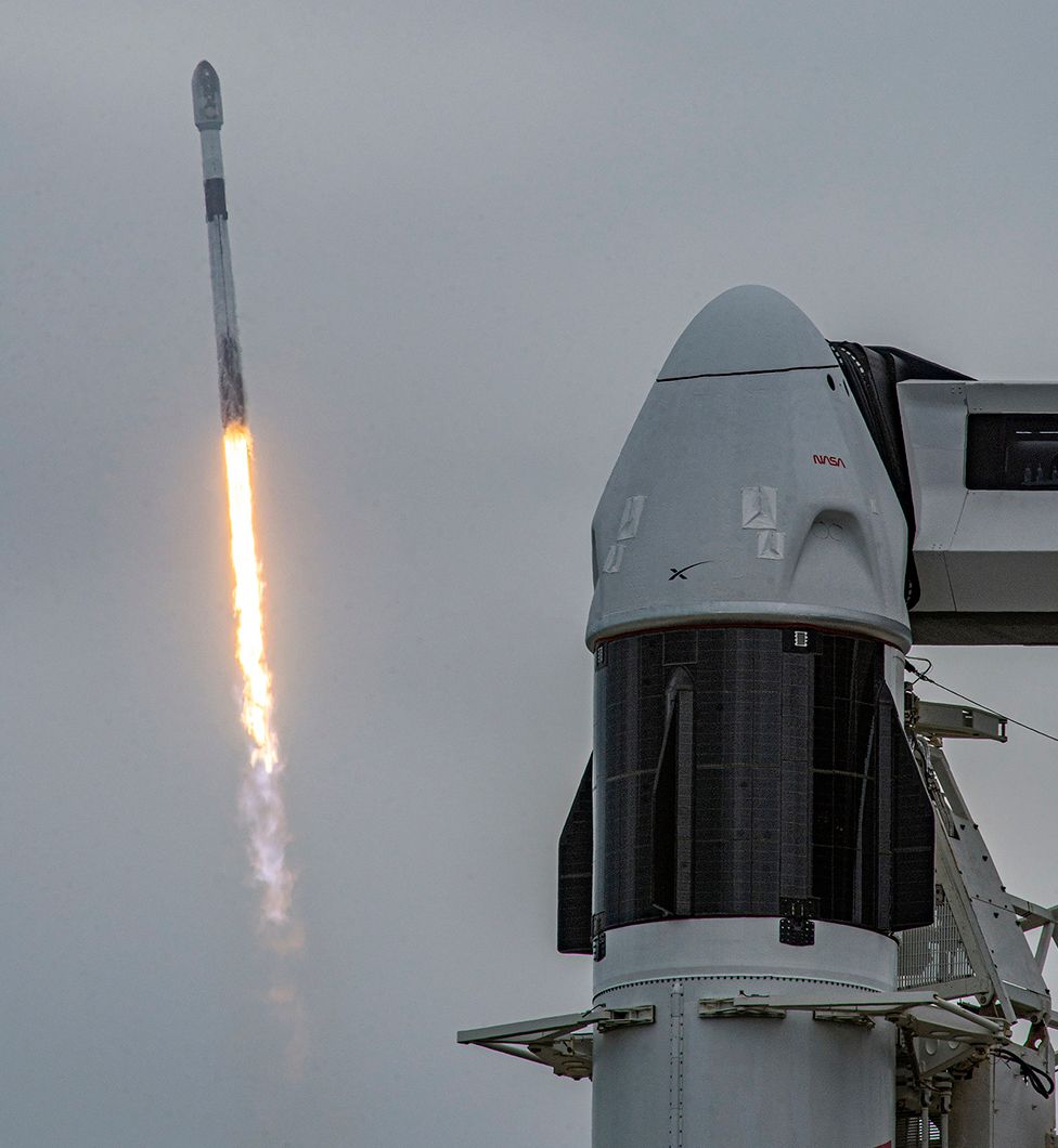 SpaceX rocket and capsule