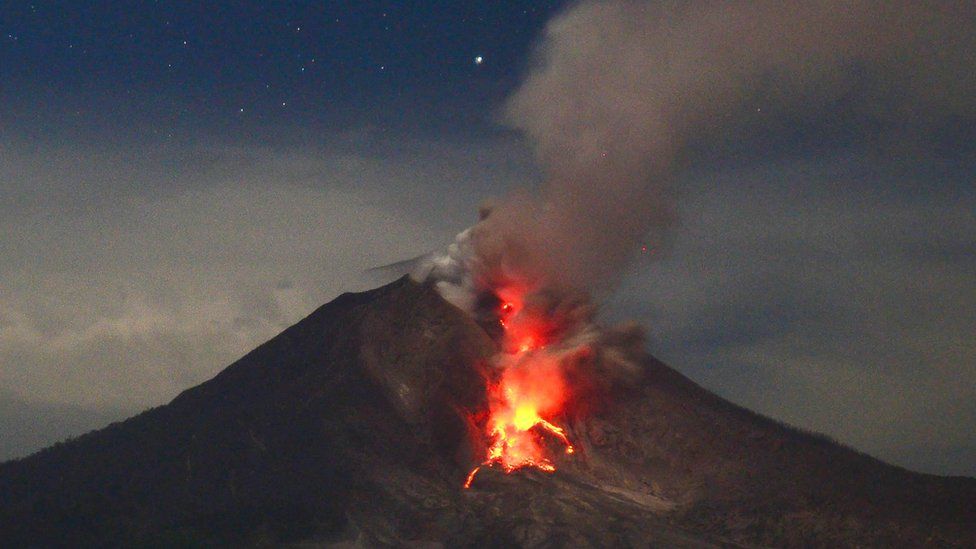 Mount Sinabung erupted in 2015