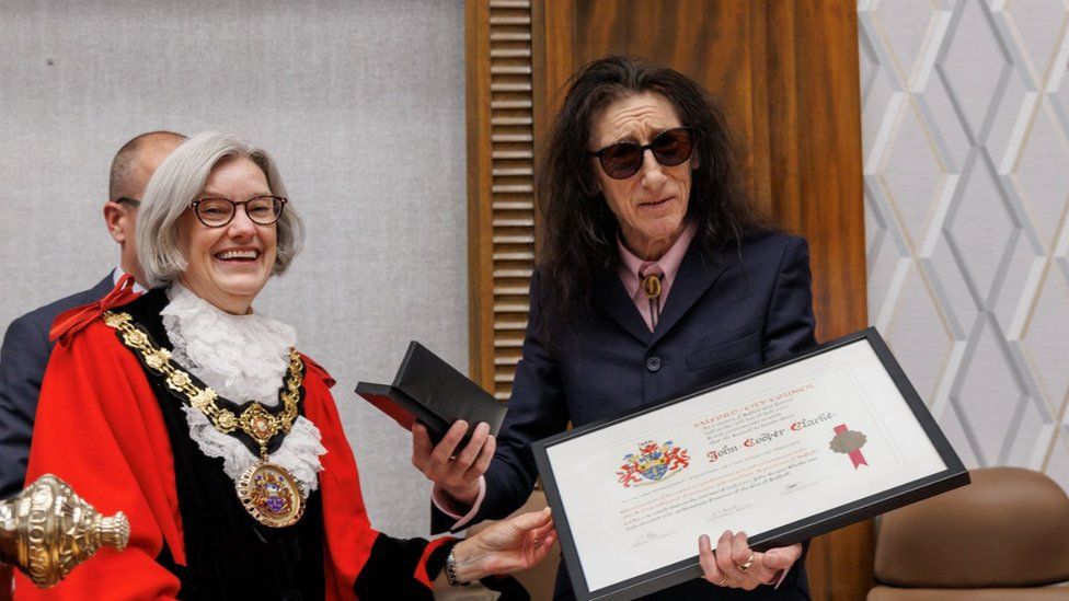John Cooper Clarke receives the Freedom Of Salford