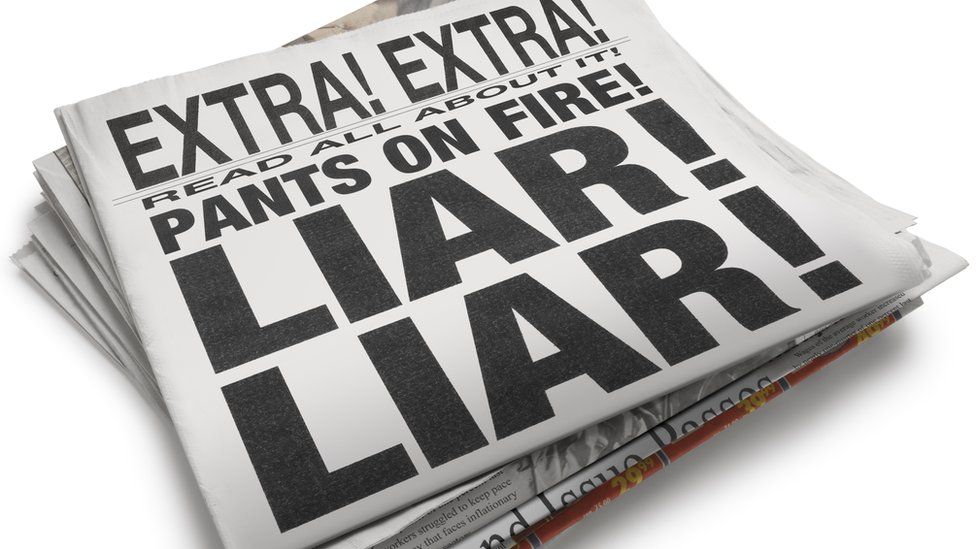 Newspaper mock up: "Liar! Liar!"