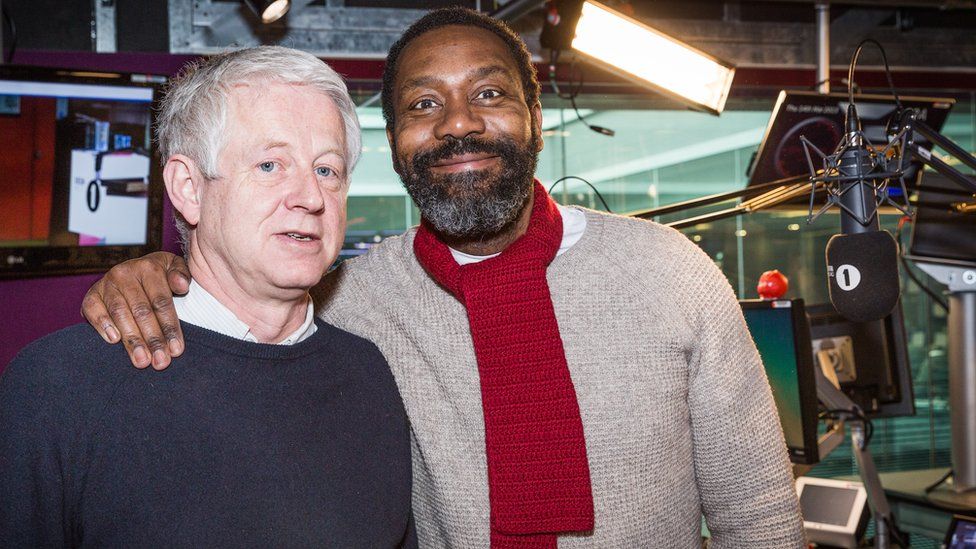 Richard Curtis with fellow Comic Relief co-founder Lenny Henry