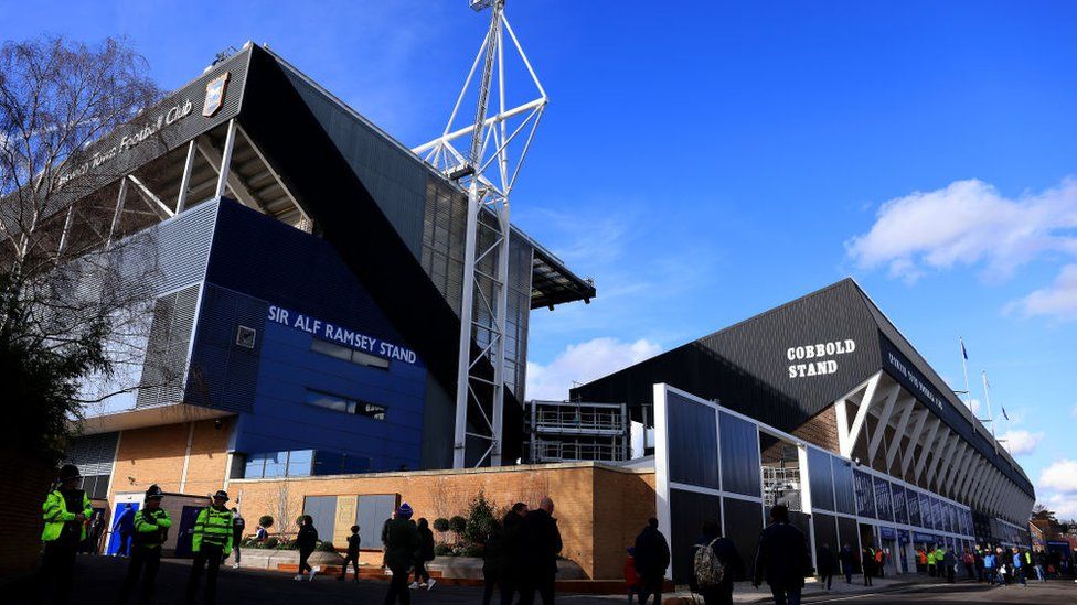 Ipswich Town FC's Portman Road ground, showing the Cobbold Stand