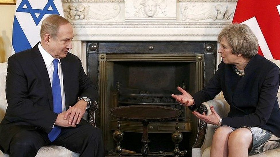Theresa May and Benjamin Netanyahu