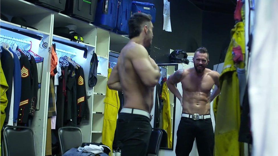 Chippendales in their dressing room