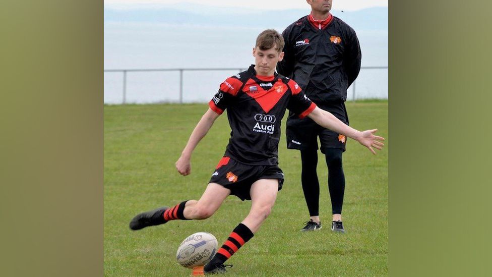 Cameron Taylor playing for Kells ARLFC