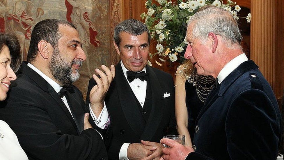 Ruben Vardanyan, left, meeting Prince Charles