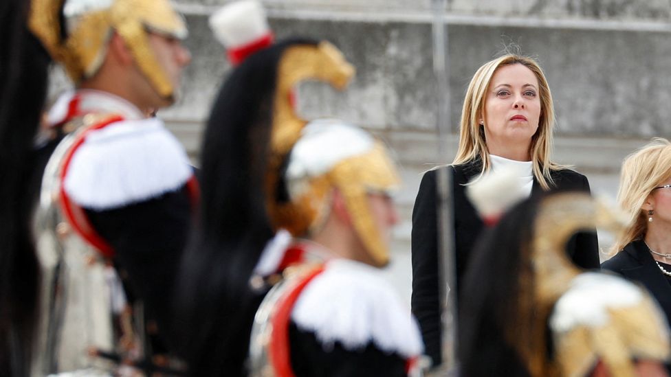 Italian Prime Minister Giorgia Meloni attends a Liberation Day ceremony